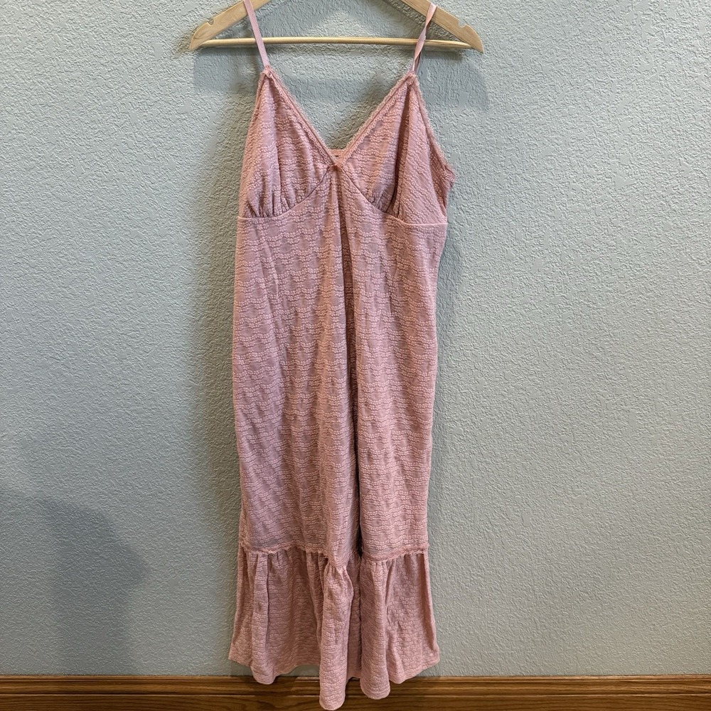 Baby Doll Slip Dress • Pink Lace Ruffle Hem Bow • No Boundaries • Size XL